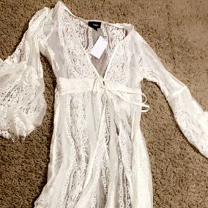 Lace long kimono